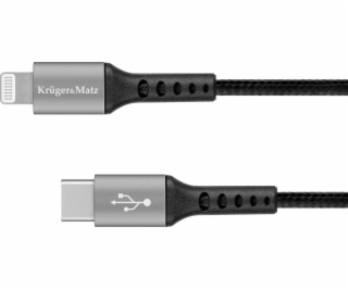 Kabel KRUGER & MATZ KM1267 USB-C/Lightning C94 MFi 1m Black