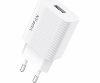 Nástenná nabíjačka VFAN E01, 1x USB, 2,4 A (biela)