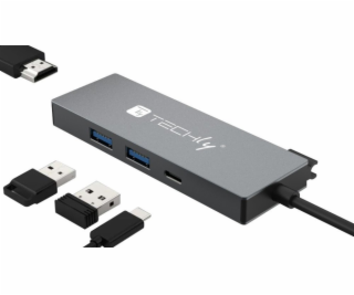 USB HUB Techly Hub USB-C 4 v 1