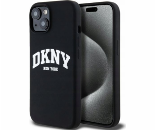 DKNY Tekutý silikónový biely tlačený log MagSafe - Puzdro...