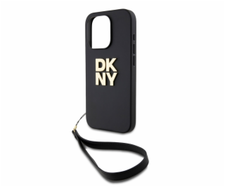 DKNY PU Leather Stack Logo Wrist Strap Zadný Kryt pre iPh...