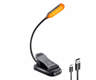 Bezdrôtová lampa Glocusent s klipom, USB-C (čierna)