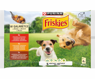 PURINA Friskies in jelly - vlhké krmivo pre psov - 4 x 85g