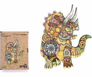 PuzzleOK Ekologické dřevěné puzzle 130 Triceratops A3