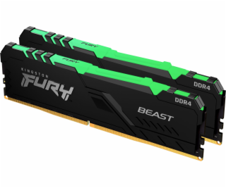 Paměť Kingston Fury Beast RGB, DDR4, 64 GB, 3000 MHz, CL1...