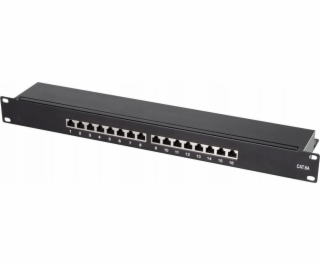 LogiLink 19 Cat.6A Patchpanel, 16 portů, černý, 1 HE