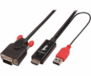 Lindy HDMI kabel – D-Sub (VGA) + USB-A 3m černý (41457)