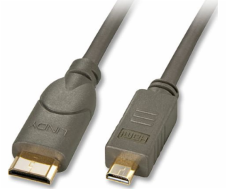 Lindy HDMI Micro - HDMI Mini kabel 1,5 m šedý (41342)