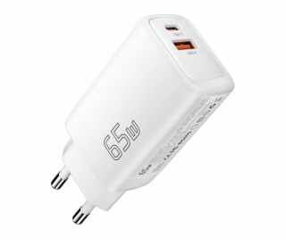 Wall charger USB-C+USB-A 65W Essager GaN (white)