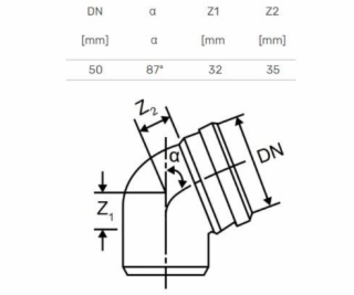 Koleno pro vnitřní drenáž Magnaplast Skolan, 58 mm, 87°