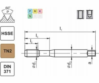 Fanar THREAD M 8 DIN-371C (6H) HSSE TN 800X