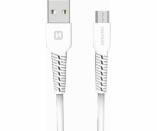 Data kabel SWISSTEN microUSB 1m, bílá