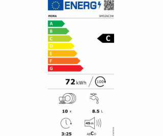 Mora SM 526C3 W Volně stojicí myčka nádobí 45cm