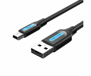 USB 2.0 A to Mini-B cable Vention COMBD 0.5m Black PVC