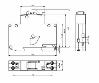 Sroves nuotekio rele KZS-1M (C 16A; 6kA; 30mA A; 1P+N)