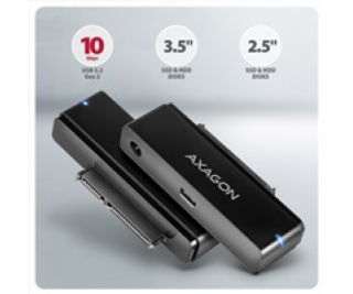 AXAGON ADSA-FPX, USB-C 10Gbps - SATA 6G, 2.5 "/3.5" SSD /...