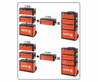 Vozík na nářadí, 3 sekce, 1 zásuvka, YATO-09102