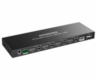 PremiumCord 4K@60Hz HDMI2.0 KVM switch 4:1 s dálkovým ovl...