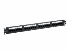 19 "Patch panel Solarix 24 x RJ45 CAT5E UTP čierny