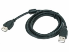 GEMBIRD Kabel USB 2.0 A-A prodlužovací 3m Premium (černý, ferit, zlacené kontakty)