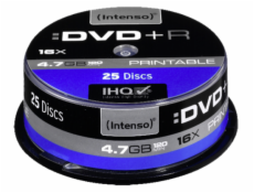 1x25 Intenso DVD+R 4,7GB 16x Speed Cakebox printable