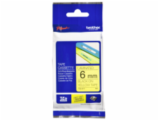 Brother labelling tape TZE-611 yellow/black   6 mm