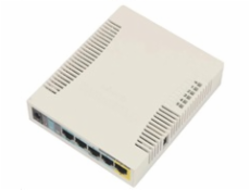 MikroTik RouterBOARD RB951Ui-2HnD, 600MHz CPU, 128MB RAM, 5x LAN, integr. 2.4GHz Wi-Fi, vč. L4 licence