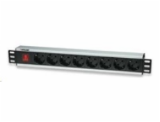 Intellinet 19" Rackmount 8-Way Power Strip - German Type, rozvodný panel, 8x DE zásuvka, 3m kabel