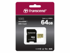 Transcend microSDXC 500S    64GB Class 10 UHS-I U3 V30 + adapter