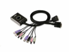 ATEN přepínač KVM 2-port DVI KVMP USB2.0, mini, audio, 1.2m kabely, rozbaleno