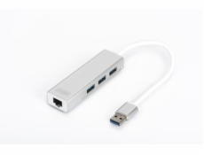 DIGITUS USB 3.0 3-Port Hub & Gigabit LAN-Adapter