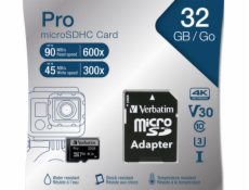 Verbatim microSDHC Pro      32GB Class 10 UHS-I incl Adapter