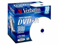 1x10 Verbatim DVD+R 4,7GB Jewel 16x Speed, printable