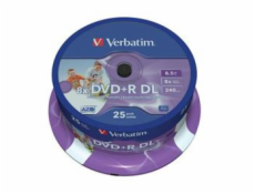 1x25 Verbatim DVD+R Double Layer 8x Speed, printable, 8,5GB