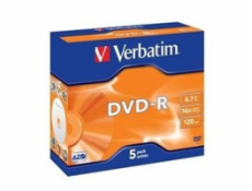 1x5 Verbatim DVD-R 4,7GB 16x Speed, Jewel Case