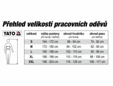 Pracovní kalhoty laclové vel. L, YATO