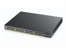 Zyxel XGS2210-52HP, L2+ man. swtich, 48x Gigabit metal + 4x 10GbE SFP+ ports, PoE 802.3at (High Power, 30W) - 375W max