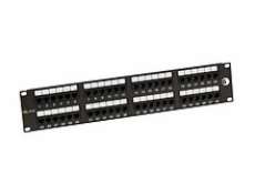 19 "Patch panel Solarix 48 x RJ45 CAT6 UTP čierny