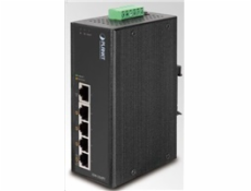 Planet ISW-504PT, 5x 10/100, 4x POE IEEE 802.3af, 60W, DIN, IP30, -40~75 st.C