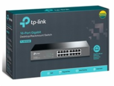 TP-LINK TL-SG1016D 16-port 10/100/1000M mini Desktop Gigabit Switch, 16x 10/100/1000M RJ45 ports, kovový 13"