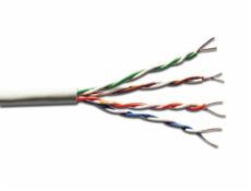 ASSNET100 CAT 5e U UTP inštalačný kábel, drôt, dĺžka 305M, Papierový Box, AWG 24/1, PVC farba sivá