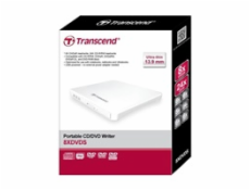 TRANSCEND externí DVD vypalovačka slim, USB 2.0, White (+CyberLink Media Suite 10)