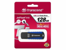 TRANSCEND USB Flash Disk JetFlash®810, 128GB, USB 3.0, Black/Blue (voděodolný, nárazuvzdorný) (R/W 90/40 MB/s)