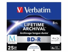 VERBATIM MDisc BD-R(5-pack)Jewel/4x/25GB