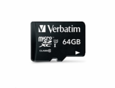 VERBATIM Pro U3 Micro SecureDigital SDXC 64GB + SD Adaptér