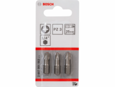 Bosch 3pcs PZ Screwdriver Bit PH3 XH 25mm