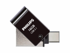 Philips 2 in 1 cierny 16GB OTG USB C + USB 3.1