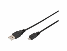 Digitus USB kábel USB 2.0 USB-A zástrčka, USB Micro-B zástrčka 1.00 m čierna AK-300127-010-S