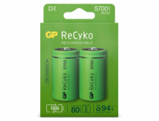 1x2 GP ReCyko NiMH Battery D Mono 5700 mAH, ready to use, NEW