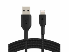 Belkin Lightning to USB-A Cable 3m, braided, mfi cert, black